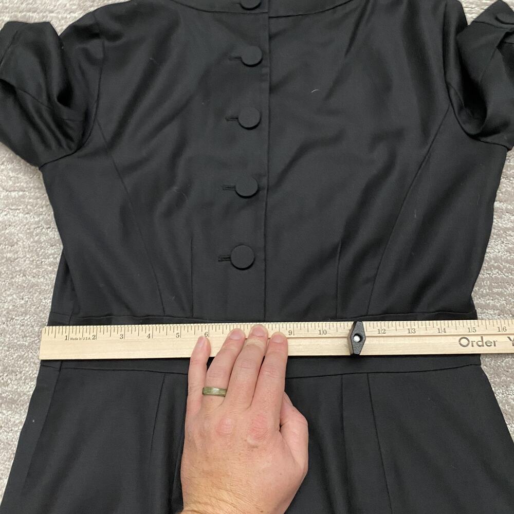 J.Crew Dress Womens 4 Black Wool Sheath Pockets Back Buttons Career Capsule - Picture 14 of 16